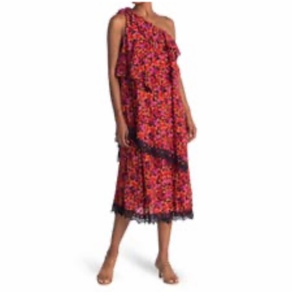 DEREK LAM 10Crosby  Turua Tiered One Shoulder Dress